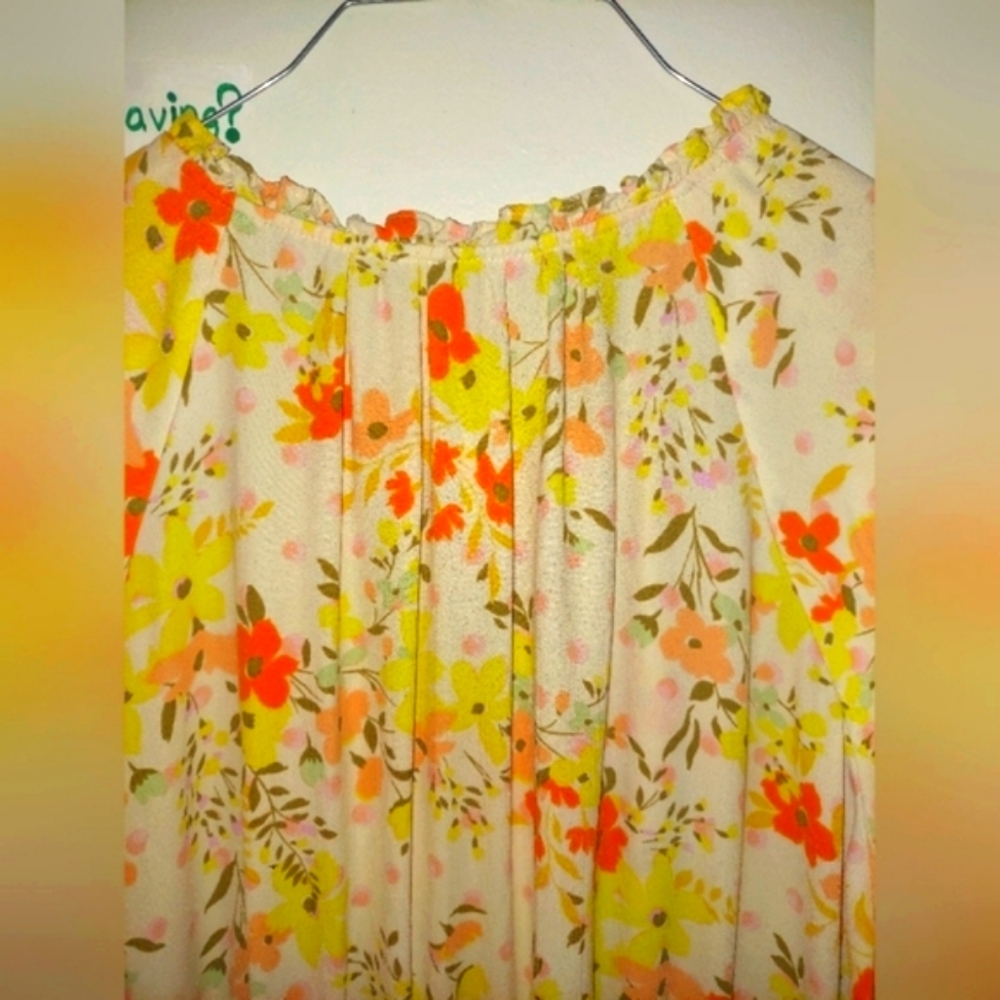 Lauren Conrad LC EUC Spring floral 3/4 length dress with ruching! 3X size - Picture 2 of 8